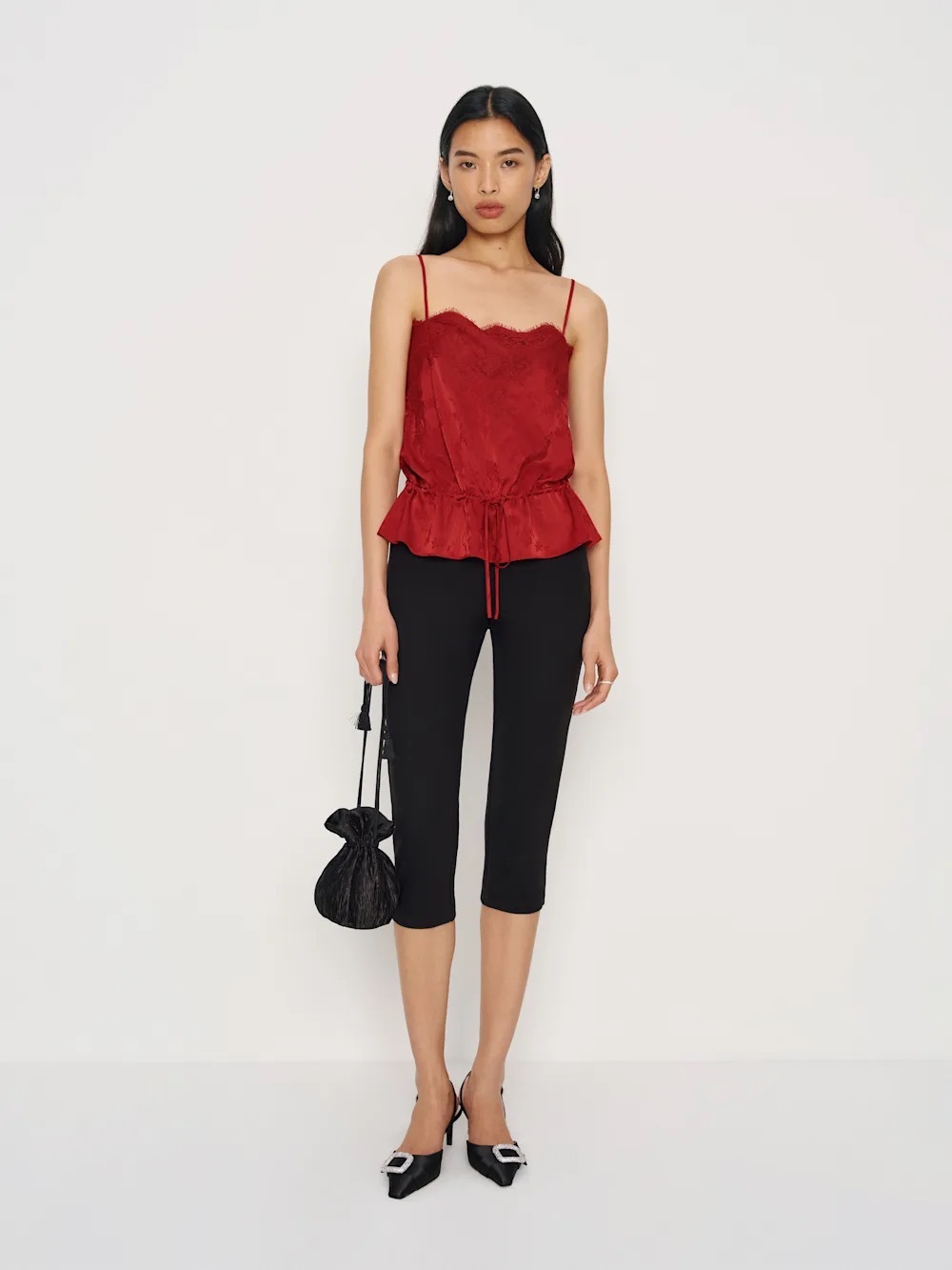 Reformation Silvia Top In sangre jacquard, new without tags, never worn.